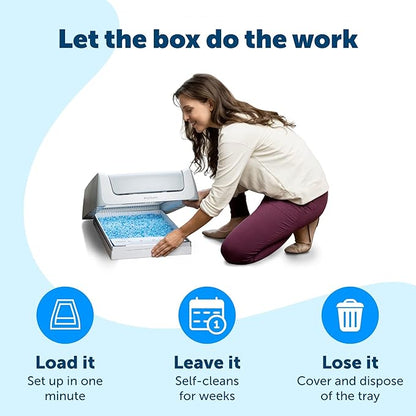 PetSafe ScoopFree Crystal Pro Legacy Self-Cleaning Automatic Litter Box - Top-Entry Motion-Sensing Cat Box with Integrated Health Counter - Includes 1 Disposable Crystal Litter Tray