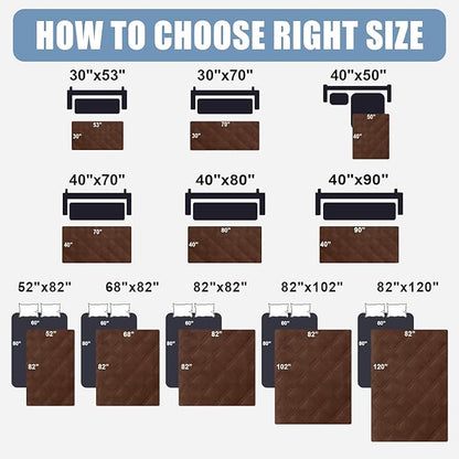 Smiry Waterproof Dog Bed Cover Blanket 68x82, Soft Reversible Pet Blanket, Washable Leakproof Cats Dogs Couch Cover for Sofa, Couch, Furniture, Brown/Beige