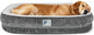 Dog Beds Large Sized Dog,Orthopedic Bed with Removable Cover&Non-Slip Bottom Couch Bed with Four-Sided Bolster Grey L