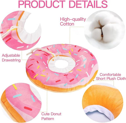 Cat Cone Collar Soft, Adjustable Cat Recovery Collars Spay Cones to Stop Licking, Cute Kittens Donut E Collar After Surgery, Anti-Lick Wound Healing Elizabetan Collars for Kittens (Pink, Small)