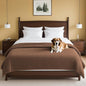 H.VERSAILTEX Plush Chenille Couch Cover for Dogs Pets Blanket for Bed Anti-Slip Soft and Durable Furniture Protector for Small Medium Large Cats Washable (52" x 82", Caramel)