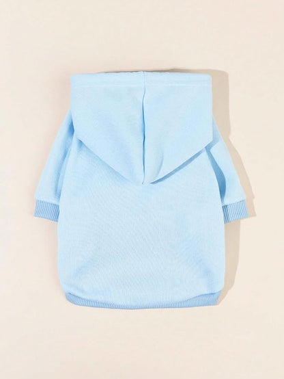 QWINEE Basic Dog Hoodie Sweatshirt Puppy Sweater Warm Cat Costumes Pet Clothes for Chihuahua Puppy Kitten Small Medium Dogs Light Blue Small