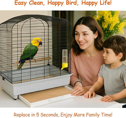 30PCS Bird Cage Liners - 13.8x13.8 Inch Leak-Proof Disposable Tray Pads for Parrots, Parakeets, Cockatiels, Lovebirds | Easy-Clean Cage Bottom Paper | Customizable Size
