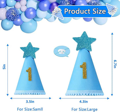 Dog Birthday Party Supplies with Hat Bandana Numbers, Light Blue Dog Birthday Set for XLarge Large Pets Puppy Boy