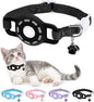 Airtag Cat Collar Breakaway, Stretchy Cat Tracker Collar with Apple Air Tag Holder for Boy Girl Cats, Elastic GPS Tracking Collars for Kittens and Puppies, Adjustable 9"-12" Black