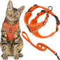 Voyager Escape-Proof Step-in Lock Cat Harness & 5ft Neoprene-Handle Leash Set All-Weather Mesh with Reflective Stitching for Small to Large Cats by Best Pet Supplies, Orange (327), XXS