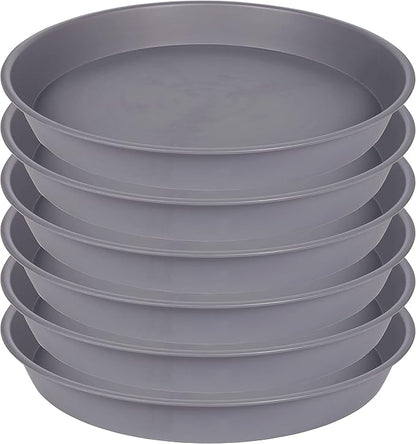 2 Pack of 20 21 inch Plant Saucer Round, Deep Plant Saucers for Pots, Heavy Duty Plastic Plant Drip Tray for Indoors Outdoor, Bird Bath Bowls, Plant Trays for Planter 19-22" (21 inch, Cement)