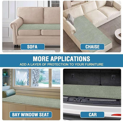 H.VERSAILTEX Plush Chenille Couch Cover for 3 Cushion Couch Anti Slip Washable Sofa Slipcovers Soft and Durable Furniture Protector for Dogs Cats Kids (27.5" x 82", Sea Foam)