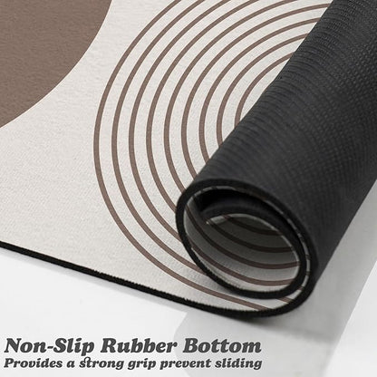 Dog Food Mats for Floors Waterproof, Cat Water Bowl Mats Pet Feeding Absorbent Mat Placemats for Food and Water Brown Bohemia 16 * 24 inch
