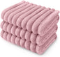 LINENLUX 1 Pack 3 Soft Dog Blanket Washable Warm Fleece Cat Blankets for Pet Puppy Fluffy Calming Flannel Pink Large