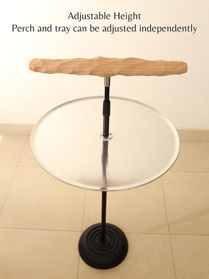Parrot Training Perch Stand with Potty Tray (T Perch, Medium)