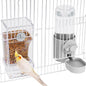 No Mess Bird Feeder Water Dispenser Set, Bird Feeder for Cage, Cage Accessories for Cockatiels, Finches, Budgies and Canaries