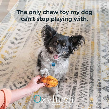 Oxyfresh Dog Dental Chew Toy - Best Dog Teeth Cleaning Toy – A Simple Bite and Brush Toy That Helps Remove Plaque, Cleans Teeth & Freshens Breath Without Brushing - Small