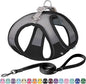 AIITLE Comfortable Dog Harness and Leash Set for Walking - Step in Vest Harness,Reflective Bands, Adjustable No Pull Puppy Essentials, for Small Dogs and House Cats Black XS