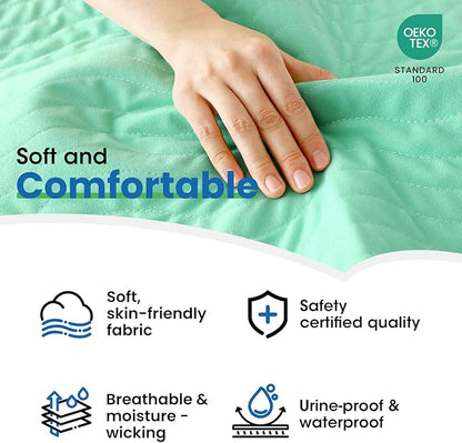 Noovirum® Washable Underpads,34"x52"(Pack of 1) Reusable Incontinence Pads for Kids, Adults, Elderly, Pets - Waterproof Protective Pad for Bed, Couch, Sofa, Furniture, Floor