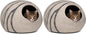 MEOWFIA Cat Cave – Premium Felt Cat Bed for Indoor Cats, Handmade 100% Merino Wool (Light Grey, Medium) (Pack of 2)