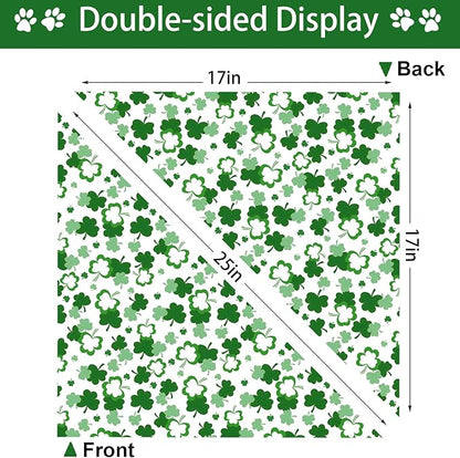 St. Patrick's Day Dog Bandana, 2 Pack Adjustable Holiday Party Pets Saint Patrick Day Bandana Triangle Bibs Lucky Cat Scarf Set