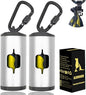 Metal Dog Poop Bag Holder 2-Pack w/Leash Clip|Durable Scratch-Resistant Aluminum|30 Bags+6 Accessories（Silver）