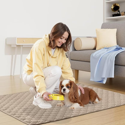 Smiry Waterproof Dog Bed Cover Blanket, Soft Reversible Pet Blanket, Washable Leakproof Cats Dogs Couch Cover for Sofa, Couch, Furniture (82x102 Inch, Taupe/Beige)