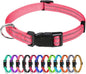 TagME Reflective Nylon Dog Collars, Adjustable Classic Pet Collar with Quick Release Buckle for Puppy, Baby Pink, 3/8" Width