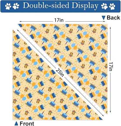 Birthday Dog Bandanas, Double Side Reversible Large Pet Bandanas, Adjustable Triangle Holiday Scarves for Dogs Girl Boy Pets