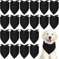 Abbylike 20 Pcs Sublimation Blank Dog Bandanas Plain Bandanas for Dogs Heat Transfer Triangle Bibs DIY for Puppy Cat Pets Birthday Costume Accessories Party Decoration (Black,Small)
