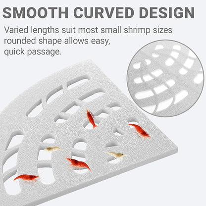 Shrimp Cave 2-Pack – Space-Saving Fan-Shaped Aquarium Cave Decor with 180° Wide-View Design, Compact Fish Tank Accessories for Cherry/Dwarf Shrimp (White)