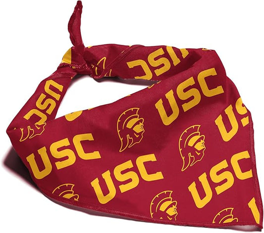 USC Trojans Officially Licensed Bandana for Dogs and Cats | Fits Pets Great Gift Idea | Easy-to-Tie (Small, 13")