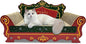 Luxury Cardboard Cat Scratcher Sofa Bed, Couch Shaped Scratching Board, Scratch Lounge with Catnip, Scratcher for Indoor Cats Large (Christmas Tree Pattern)