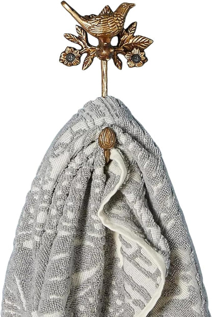 STYLENT Decor Solid Brass Bird Antique Towel Hook Bathroom Accessories Retro Bathroom Hardware Bird Cloth Hook Wall Mounted Vintage (Brass Antique)