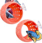 Fhiny Betta Tunnel, 2 PCS Aquarium Fish Hideout with Suction Cup Tank Tunnel Shrimp Cave Aquarium Ornament Fish Tank Accessories for Shrimp Betta Guppy Hiding Resting (Pink)