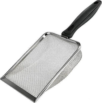Cat Litter Scoop,Kitty Litter Scoop with Stainless Steel Mesh, 2.8mm Hole Scoop for Cat Litter,Chicken Coop Sand, Beach Sand
