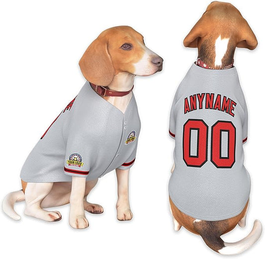 Custom Dog Baseball Jersey with Name Number Logo for Small Pet Dogs-Personalized Dog Shirts