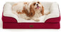 EHEYCIGA Orthopedic Dog Beds for Large Dogs, Waterproof Memory Foam Large Dog Bed with Sides, Non-Slip Bottom and Egg-Crate Foam Pet Couch Bed with Washable Removable Cover,Red