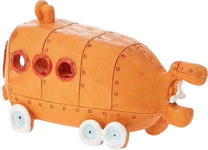 Penn-Plax Nickelodeon Spongebob Squarepants Resin Decoration - Bikini Bottom Bus - for Aquarium and Fish Tanks (SBR60) Orange