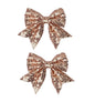 3-inch Sequined Bow Hair Clips For Baby Girls, Toddler, Kids and Young Women Birthday Party Wedding Christmas Occasions Pet Accessories Set of 2 (Champagne)