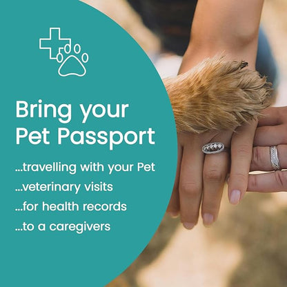 Color Premium PU Leather stitch-sewn Pet Passport Medical Record for Pet Health and Vaccination English + Spanish for Cat, Dog, Puppy and Kitten (Brown Leather, Single)