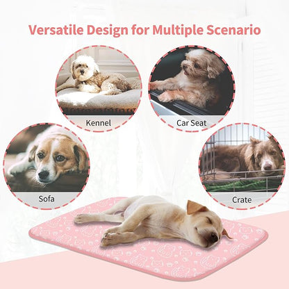 NWK Pet Cooling Mat - Ice Silk Cooling Mat for Dogs & Cats Portable & Washable Pet Cooling Blanket, Car Seats, Beds for Summer (1, Pink Cat, 20'' X 27'' X 0.3'')