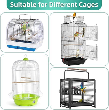 Bird Cage Seed Catcher, Seed Catcher Guard Net Cover, Parrot Nylon Mesh Net Cover, Universal Soft Airy Cage Net Stretchy Skirt for Round Square Cages (Star-Black, 15.7" x87")