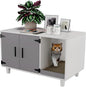 GDLF Modern Wood Pet Crate Cat Washroom Hidden Litter Box Enclosure Furniture House as Table Nightstand with Scratch Pad,Stackable (Gray & White)