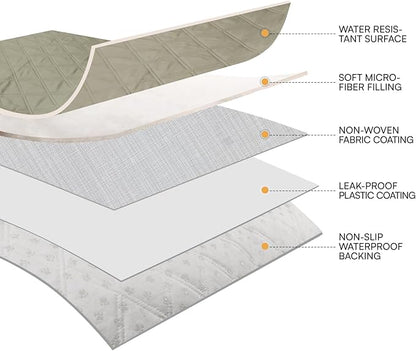 Luciphia 100% Waterproof Couch Cover Blanket for Dogs Anti-Slip Pet Couch Protector Sofa Mat Puppy Cat Blanket with Non-Slip Bottom, Taupe White, 30x70 Inch