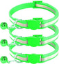 3 Pack Reflective and Breakaway Cat Collars with Bells，Adjustable Kitten Collars from 7.5 to 12.5 Inches, Ideal of Kitten Collar, Suitable for Girls and Boys(Green)