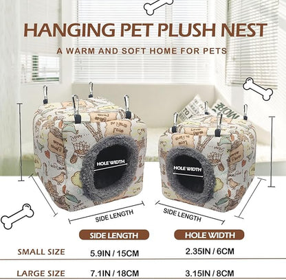 Bird Plush Nest Bed - Hanging Soft and Warm Hammock for Birds Parrot Parakeet Cockatiel Conure Hamster Rat Squirrels etc