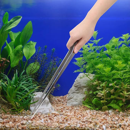 Aquarium Tweezers Extra Long 15 inches, Luxiv Stainless Steel Straight and Curved Tweezers 38cm Extra Long Tweezers for Fish Tank Plant Aquascape Tools, Feeding Tongs