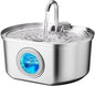 Cat Water Fountain Stainless Steel: 108oz/3.2L Cat Fountain for Drinking- Pet Water Fountain Inside - Automatic Dog Watering Dispenser Bowl - Pet Feeding & Watering Supplies - Water Level Window