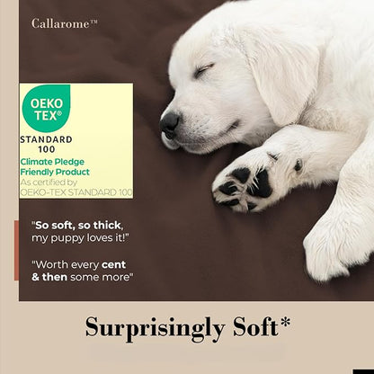 Waterproof Blanket for Bed or Couch – Soft and Leakproof Waterproof Throw Blanket, Water Proof & Stain Resistant Easy to Clean Throw Blanket Cover for Adults or Pets, Reversible Brown 60"x80"