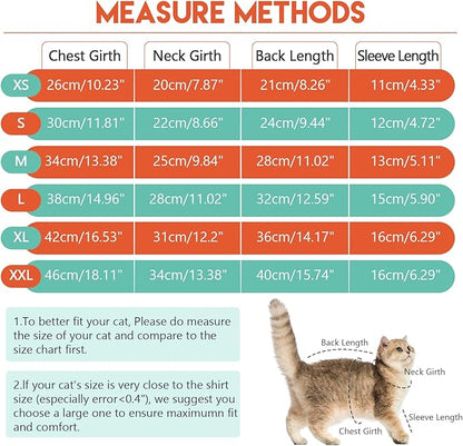 Sticky Cat Clothes Stretchy, Sphynx Hairless Sweater & Pajamas for Cats only, Soft Cat Onesie for Cats After Surgery Female Male & Hair Loss Prevention, Orange XL