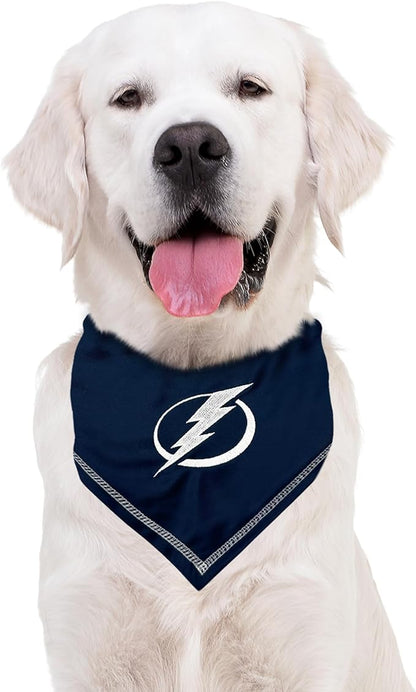 Pets First NHL Tampa Bay Lightning TIE Bandana, Size Small/Medium. Dog Bandana Scarf Bib for Pet Cat Dog. The Ultimate Game-Day, Party Bandana