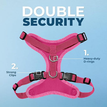 Voyager Step-in Pet Harness - All Weather Mesh, Adjustable Step in Harness for Cats and Dogs by Best Pet Supplies - Fuchsia, M