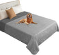 fuguitex Waterproof Dog Blanket Bed Cover Dog Crystal Velvet Moroccan Fuzzy Cozy Plush Pet Blanket Throw Blanket for Couch Sofa(82 * 82 inch, Light Grey+Grey)